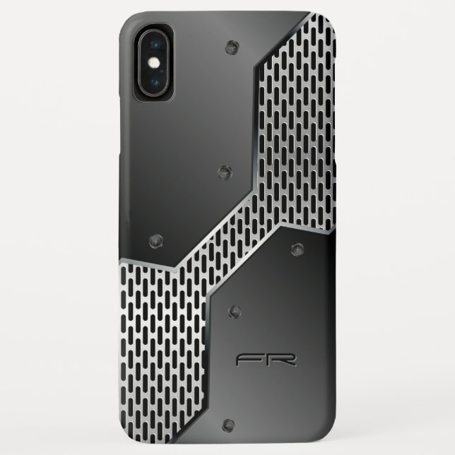 Metallic Black & Grey Geometric Design Case-Mate iPhone Case (Back)