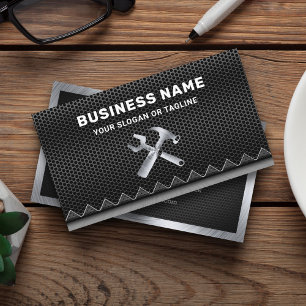 Metallic Black Mesh Handyman Auto Repair Mechanic Business Card