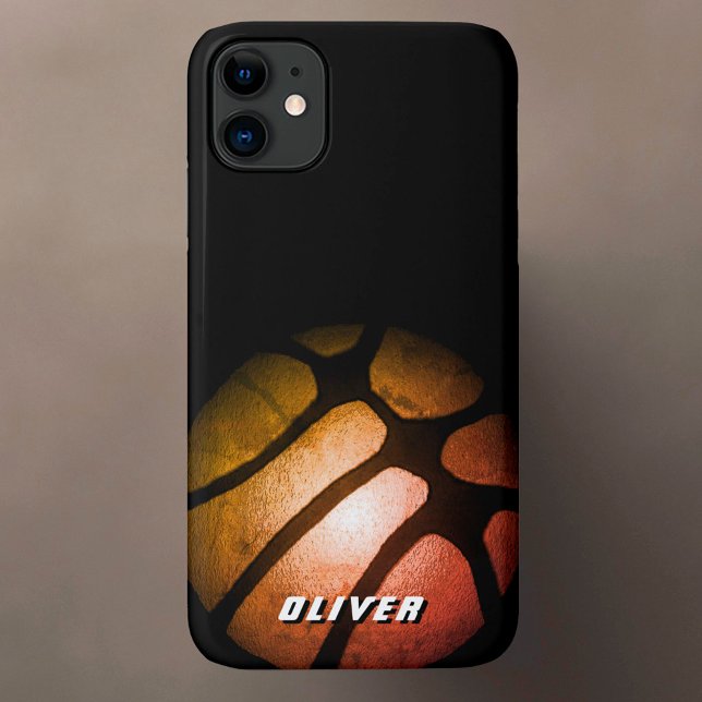 Metallic Black Orange Basketball Ball Sports Case-Mate iPhone Case (Creator Uploaded)