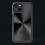 Metallic Black Shiny Stainless Steel Print<br><div class="desc">Metallic black shiny stainless steel look with optional monogram</div>