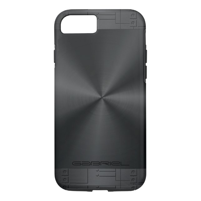 Metallic Black Tones Stainless Steel Look Case-Mate iPhone Case (Back)