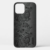 Metallic Black With Black Paisley Lace Case-Mate i