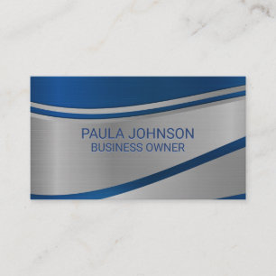 Metallic Blue Abstract Background Business Card