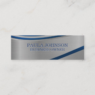 Metallic Blue Abstract Background Mini Business Card
