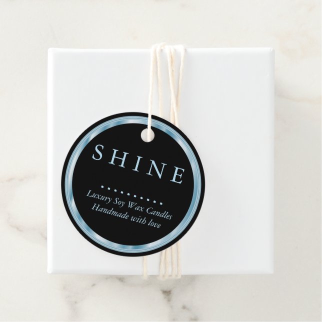 Metallic Blue and Black  Favour Tags (In Situ)
