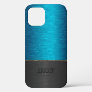 Metallic blue & black combo with gold accent Case- iPhone 12 Pro Case