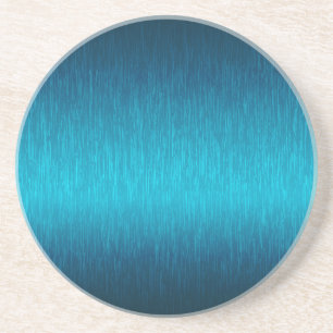 Metallic Blue Brushed Aluminum Look Coaster