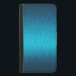 Metallic Blue Brushed Aluminum Look Samsung Galaxy S5 Wallet Case<br><div class="desc">Turquoise blue metallic brushed aluminum look. Cool simple slick design. Available on other products.  Metallic look is a digital illusion and mot real metallic finish.</div>