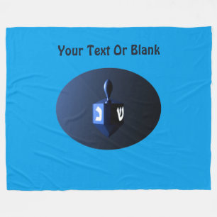 Metallic Blue Dreidel Fleece Blanket