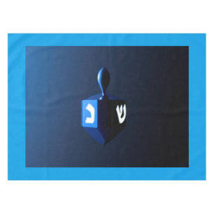 Metallic Blue Dreidel Tablecloth