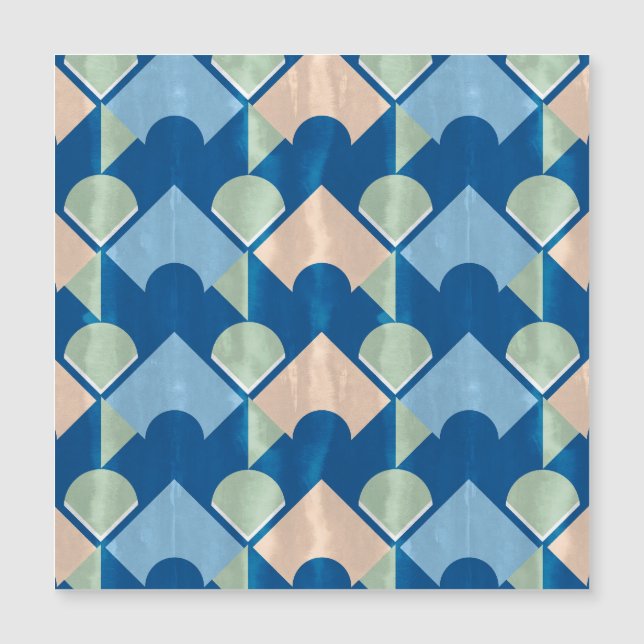 Metallic blue geometric diamond shapes (Front)