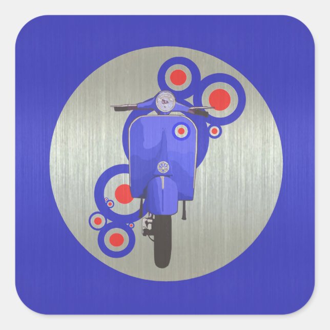 Metallic Blue scooter et cibles autocollants (Devant)