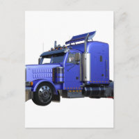 Metallic Blue Semi Tractor Trailer Truck