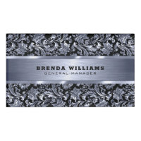 Metallic blue tint damasks and brushed aluminum
