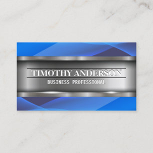 Metallic   Blue Waves Business Card