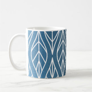 Metallic Blue White Stylish Coffee Mug