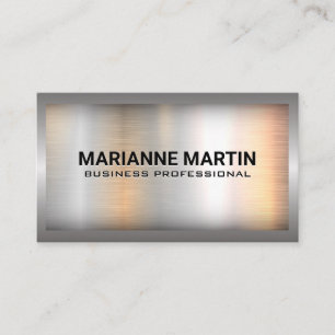 Metallic Border Metal Brushed Background Business Card