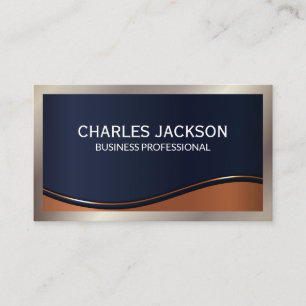 Metallic Border   Metal Wave Business Card