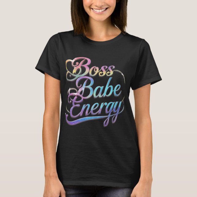 Metallic Boss Babe Vibes TopT-Shirt T-Shirt (Front)