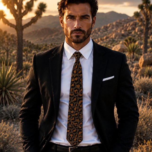 Metallic Bronze Leopard Print Tie (Creator Uploaded)