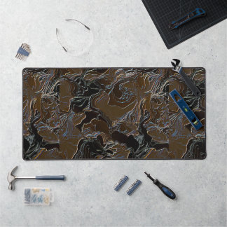 Metallic Brown Camouflage Desk Mat