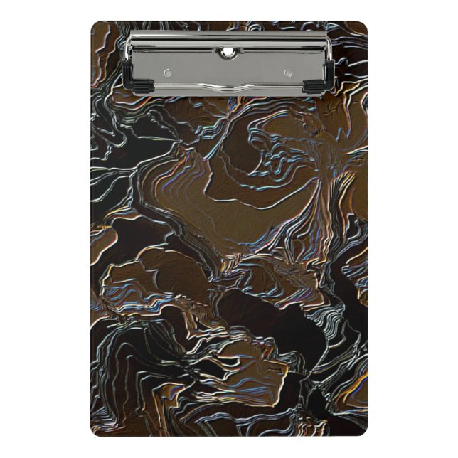 Metallic Brown Camouflage Mini Clipboard (Front)