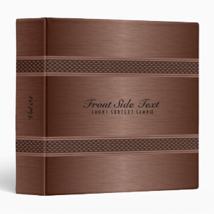 Metallic Brown Monochromatic Design Brushed Metal Binder