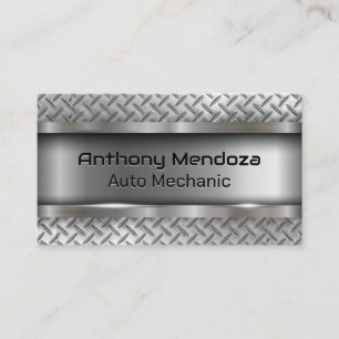 Metallic Brushed   Diamond Steel Plate Business Card