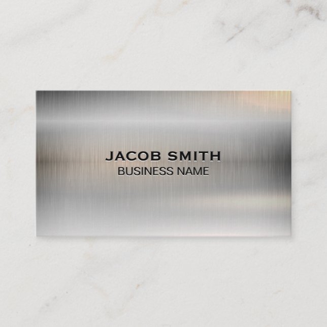 Metallic Brushed High Shine Business Card (Front)