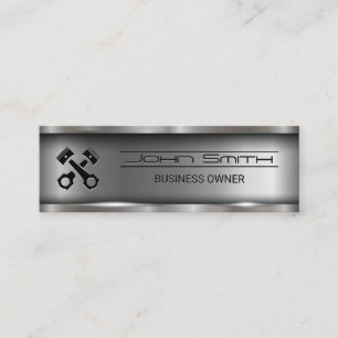 Metallic Brushed Industrial   Car Pistons Mini Business Card