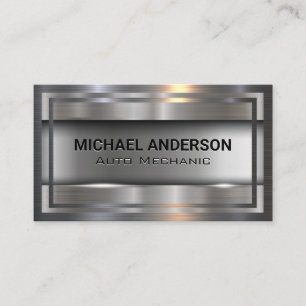 Metallic Brushed   Metal Borders Business Card