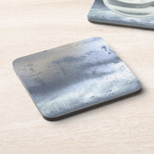 Metallic Brushed Steel Industrial Cork Coasters