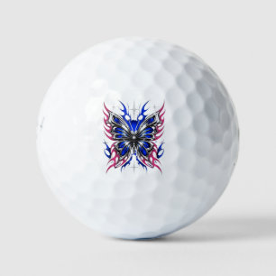 Metallic Butterfly Blue Pink Flame Wings – Gothic Golf Balls