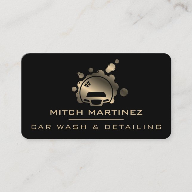 Metallic car bubble logo cover  business card (Front)