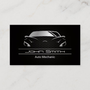 Metallic Carbon Fibre Pattern Auto Car Business Card