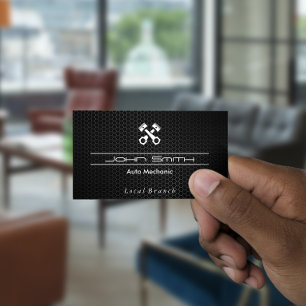 Metallic Carbon Fibre Pattern   Auto Pistons Business Card