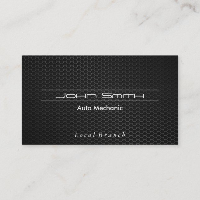 Metallic Carbon Fibre Pattern Business Card (Front)