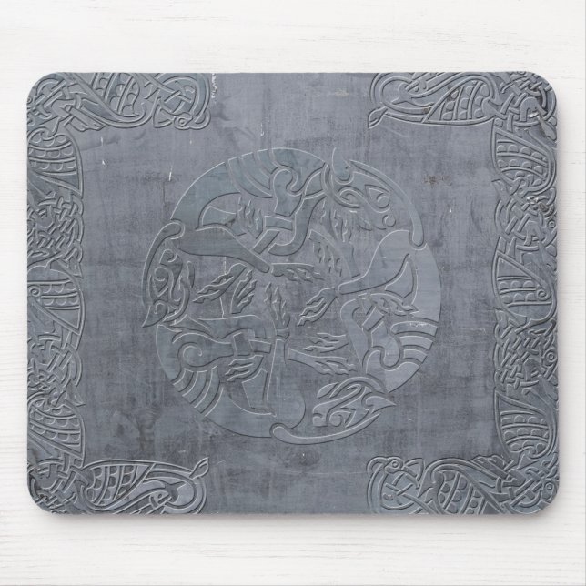 Metallic Celtic Dog Symbol Mouse Pad (Front)