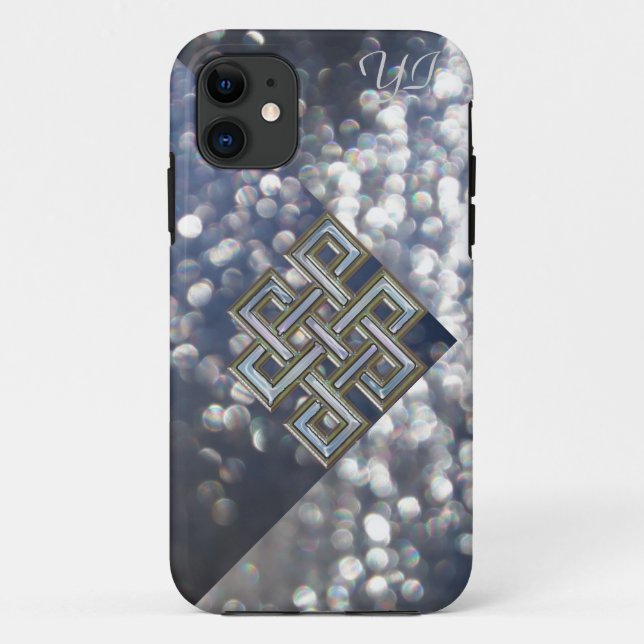 Metallic Celtic Knot Glitter Monogram Case. Case-Mate iPhone Case (Back)