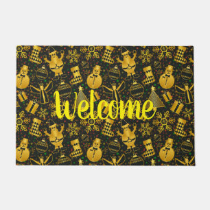 Metallic Christmas Collage Doormat