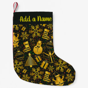 Metallic Christmas Collage Small Christmas Stocking