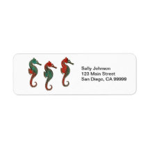 Metallic Christmas Seahorse Trio