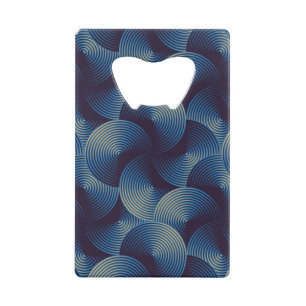 Metallic circles optical illusion, seamless patter credit card bottle opener