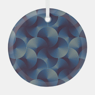 Metallic circles optical illusion, seamless patter glass ornament