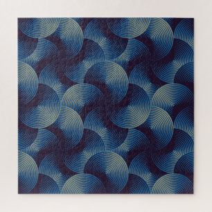 Metallic circles optical illusion, seamless patter jigsaw puzzle