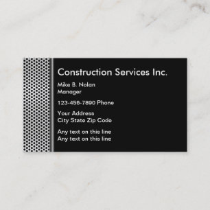 Metallic Construction Business Card