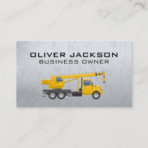 Metallic   Construction Towing Vehicle Business Card