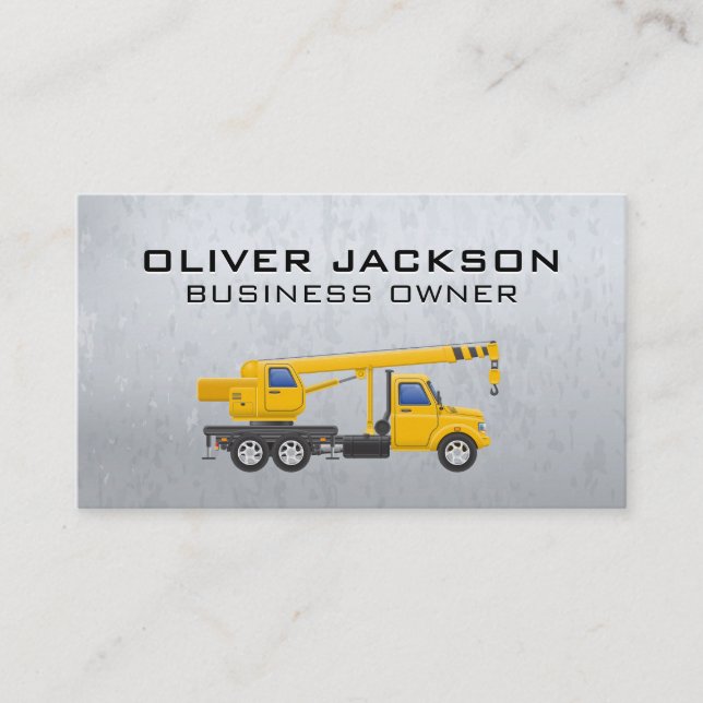 Metallic | Construction Towing Vehicle Business Card (Front)