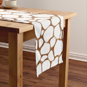 Metallic copper-brown abstract leopard pattern short table runner