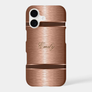 Metallic Copper Brown Brushed Aluminum Look